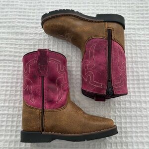 Shyanne Brown and Magenta Kids Cowboy Boots